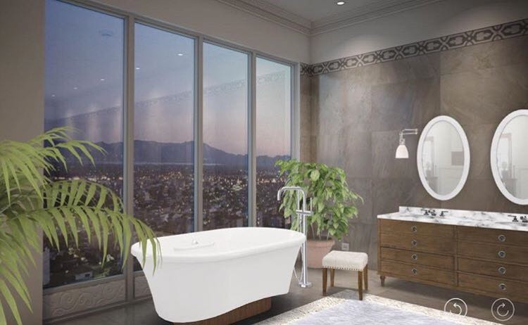 Обложка проекта: cuarto de baño con vistas  ванная комната с видом на город
