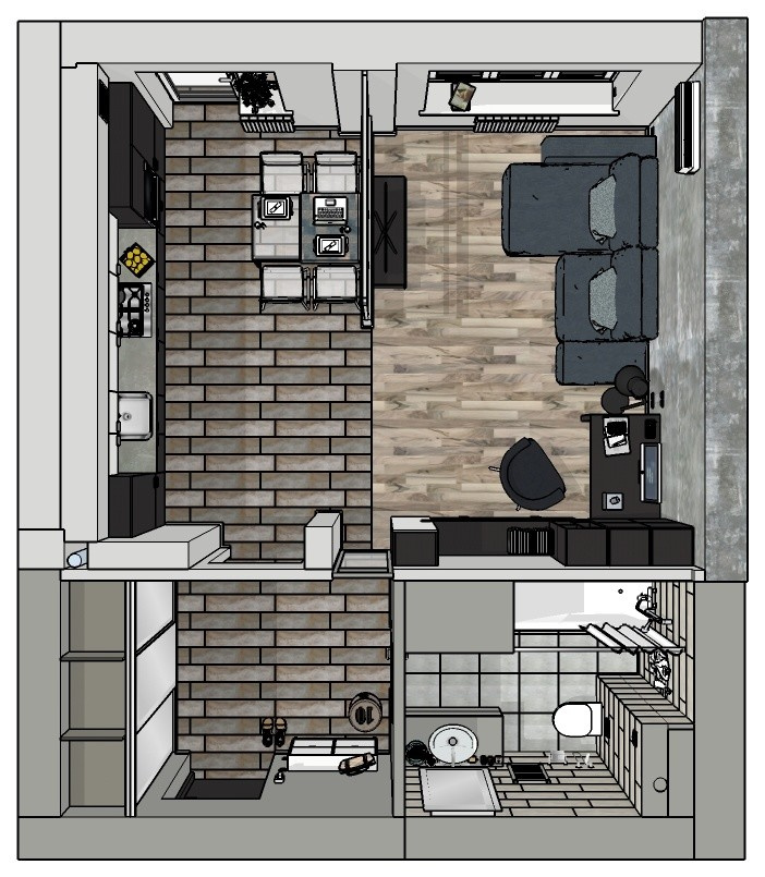 Серые оттенки. Квартира. Эскизы