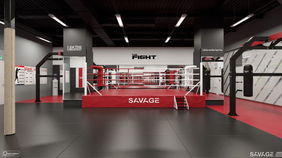 Зал бокса и единоборств фитнес клуба SAVAGE