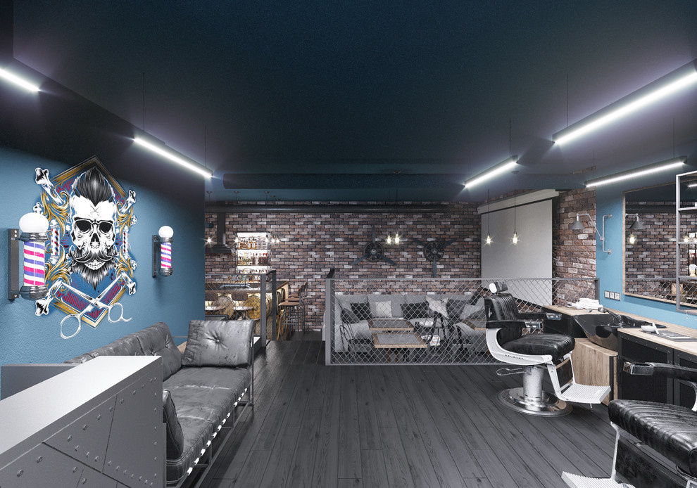Barber shop in loft style