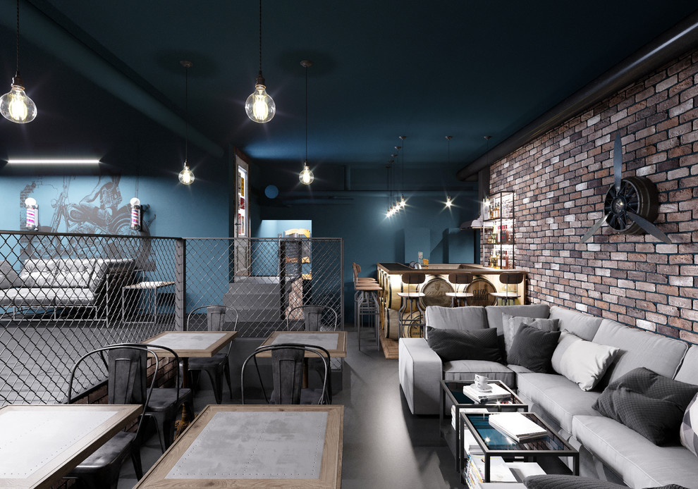 Barber shop in loft style