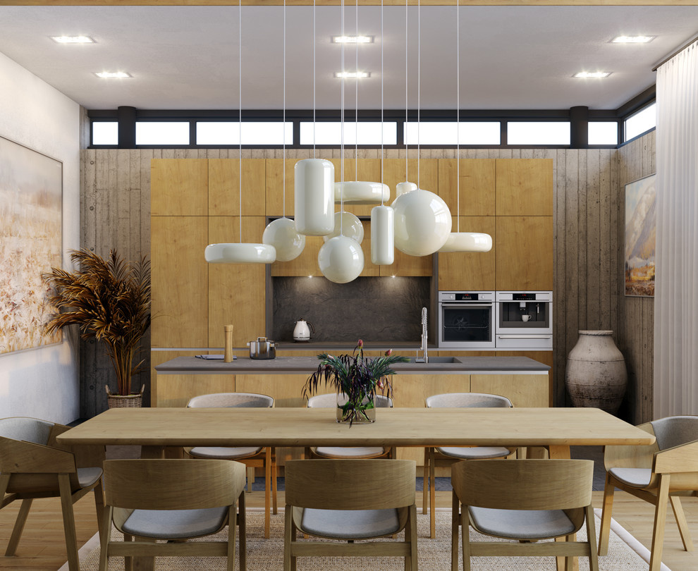 Honey oak kitchen