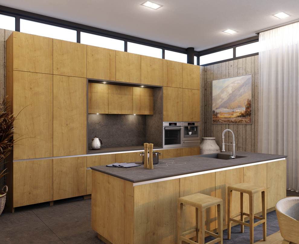 Honey oak kitchen