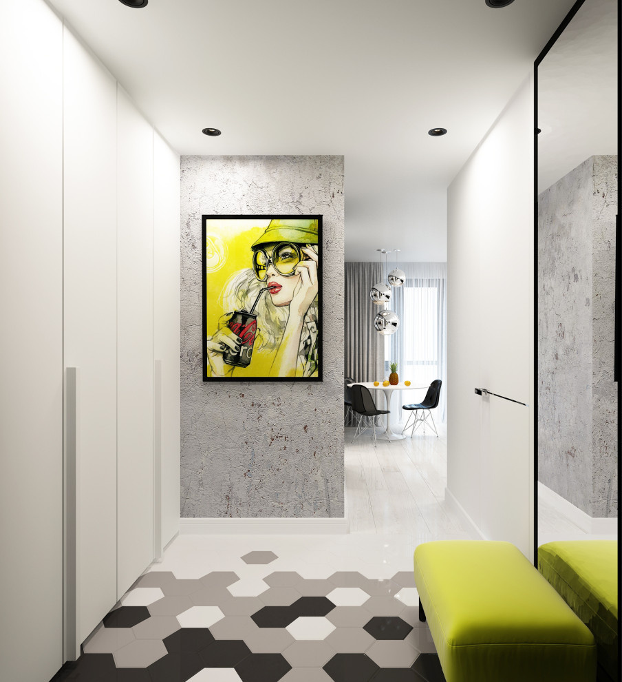 Apartment with yellow accents