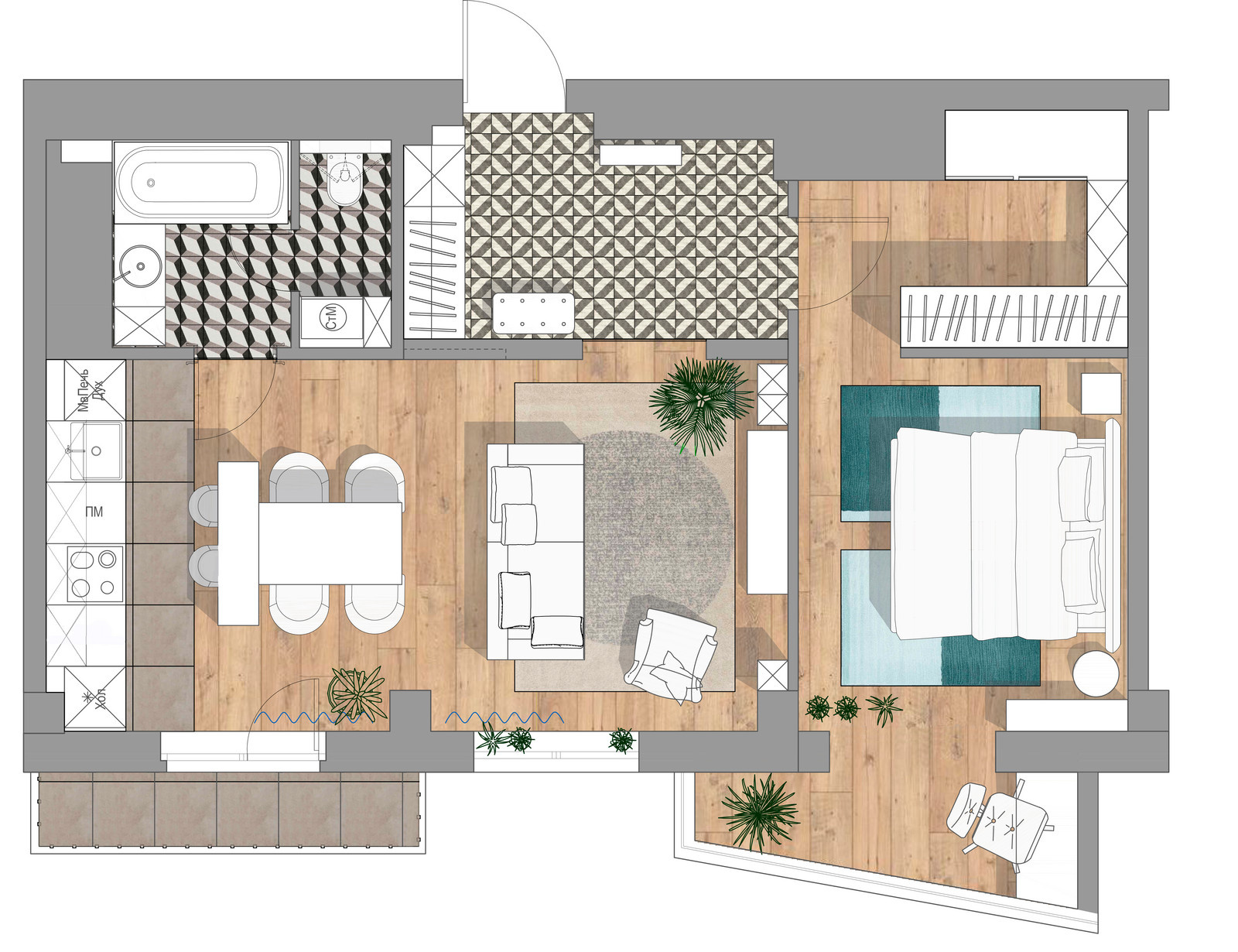 Проект апартаментов в Gagarin Residence Челябинск