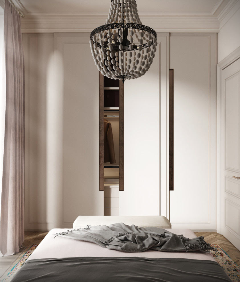 Шикарная спальня с фреской