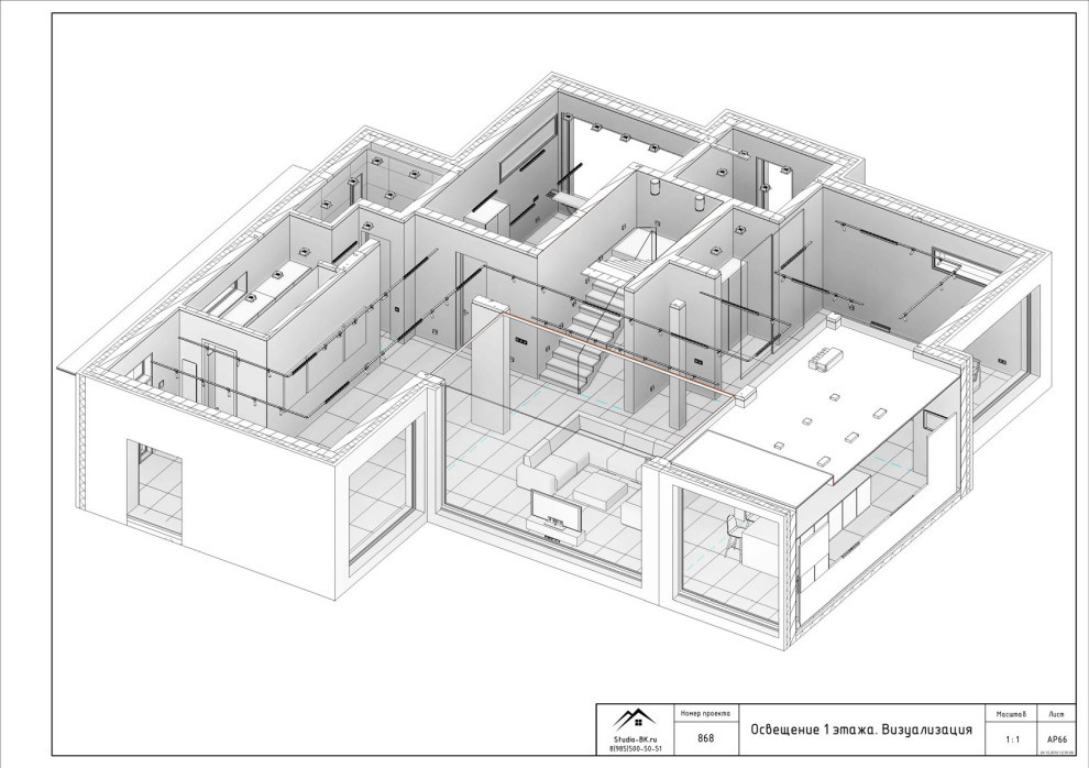 Дизайн-проект 2-этажного загородного дома в современном стиле, 400 м²