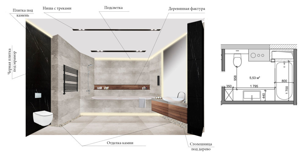 Обложка проекта: Коллажи проекта 3-х комнатной квартиры