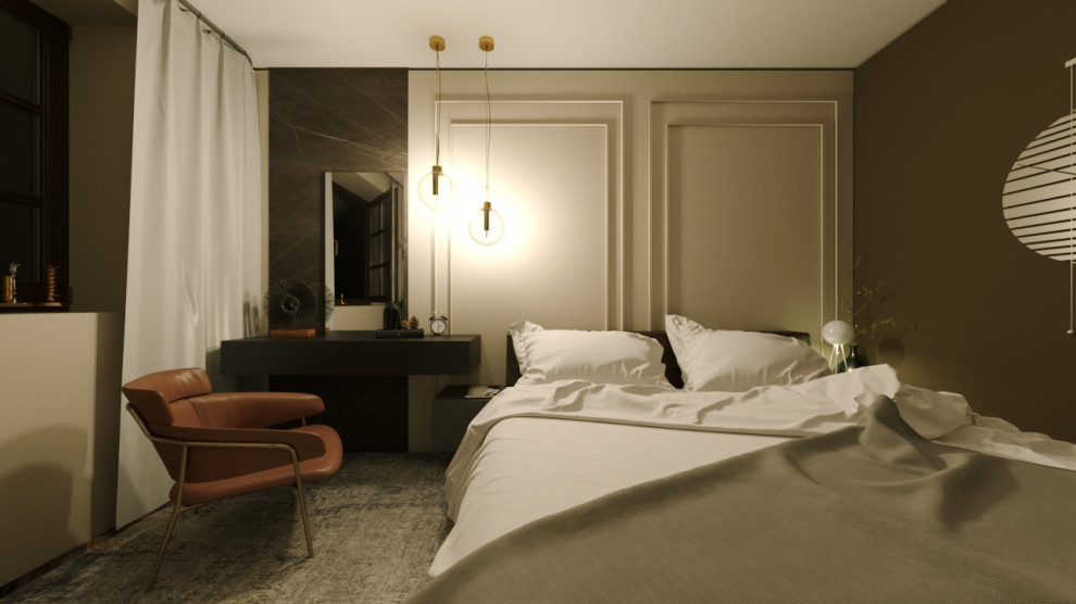Interior design in a modern classic