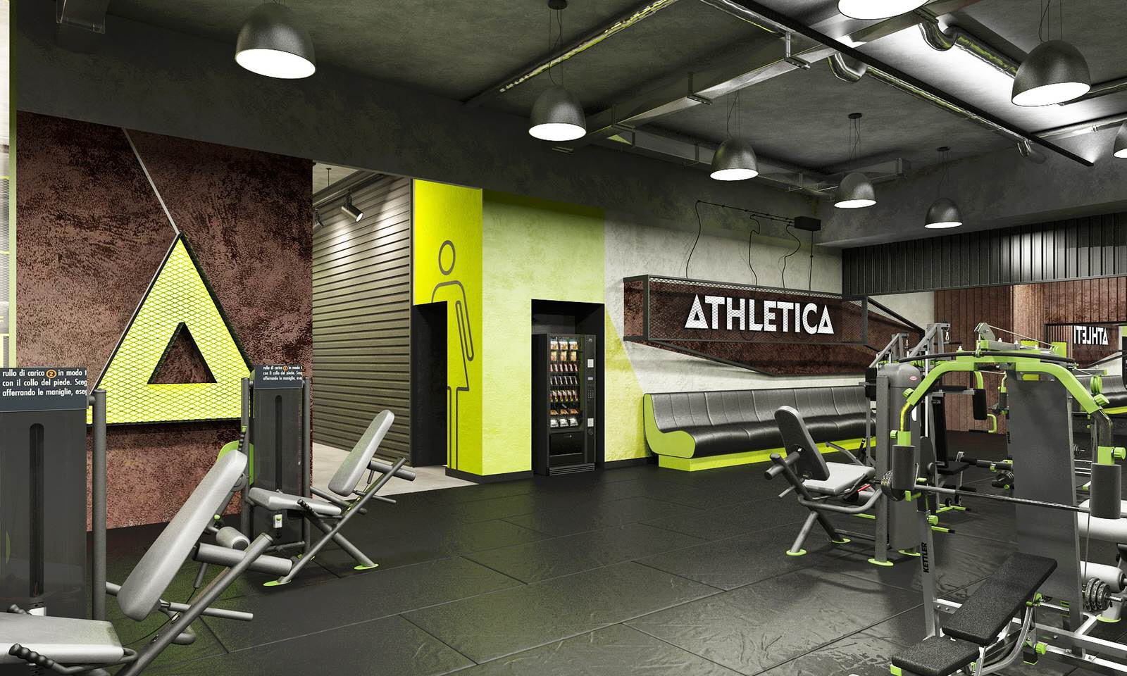 Интерьер залов фитнес-клуба ATHLETICA