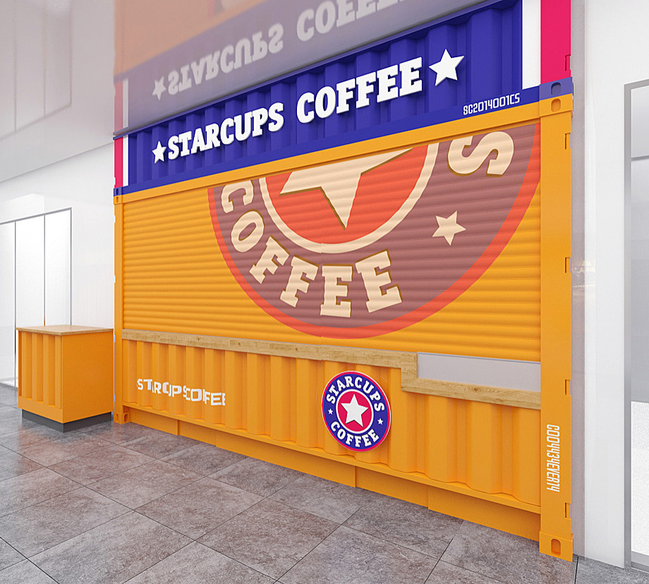Концепция и дизайн кофешопа STARCUPS COFFEE