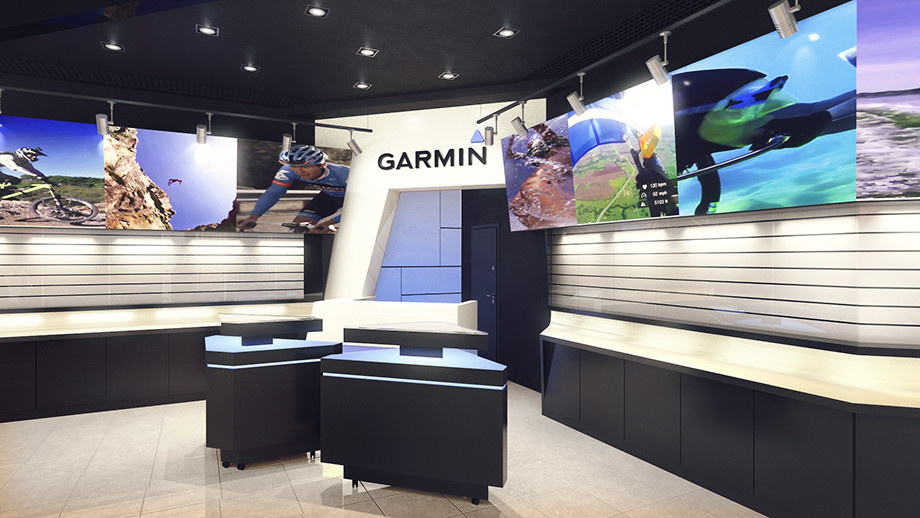 Дизайн интерьера магазина электроники GARMIN