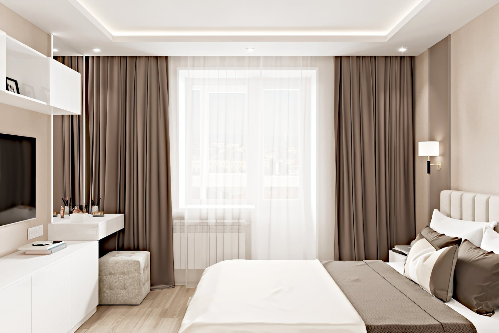 3-комн. квартира - 90 м2. Спальня
