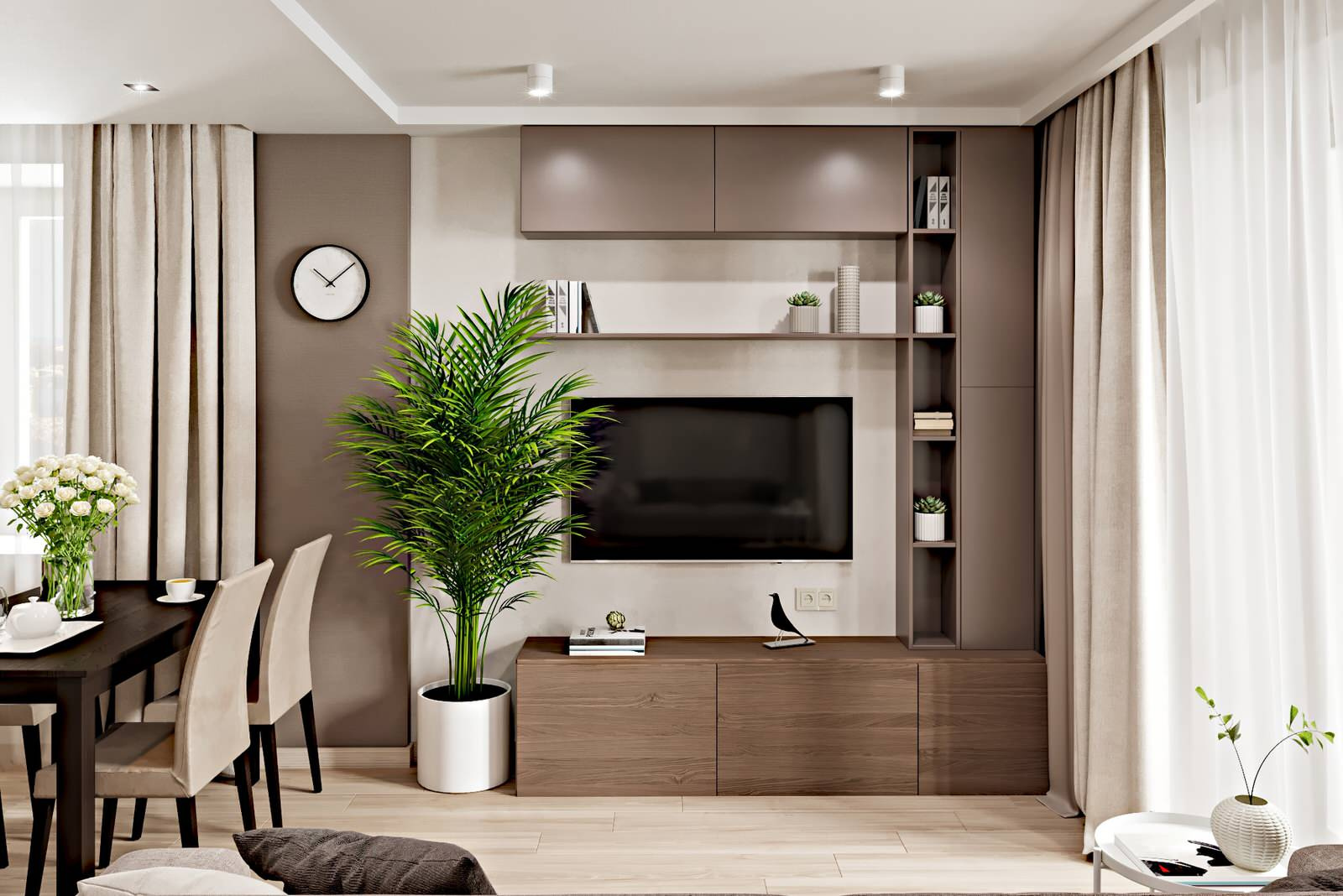 3-комн. квартира - 90 м2. Кухня-гостиная