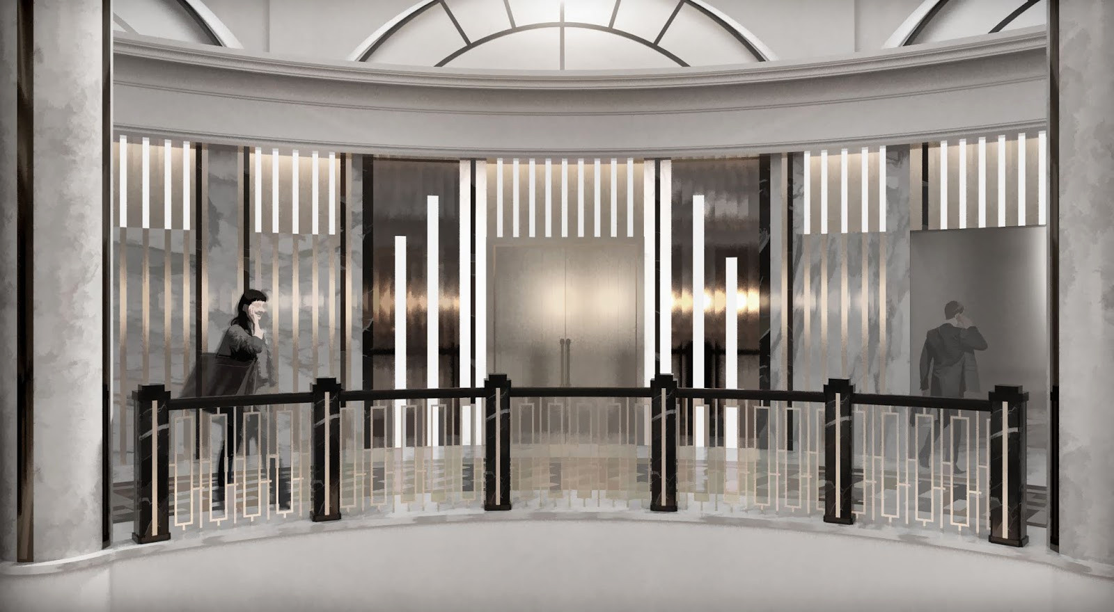 Visualizations of ground floor of Moscow Marriott Tverskaya Hotel