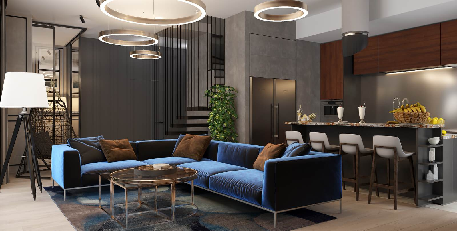 Interiors of private flat at housing complex Monodom