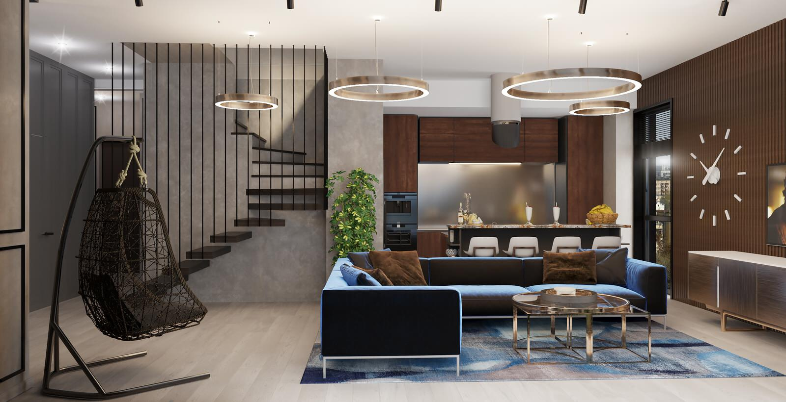 Interiors of private flat at housing complex Monodom