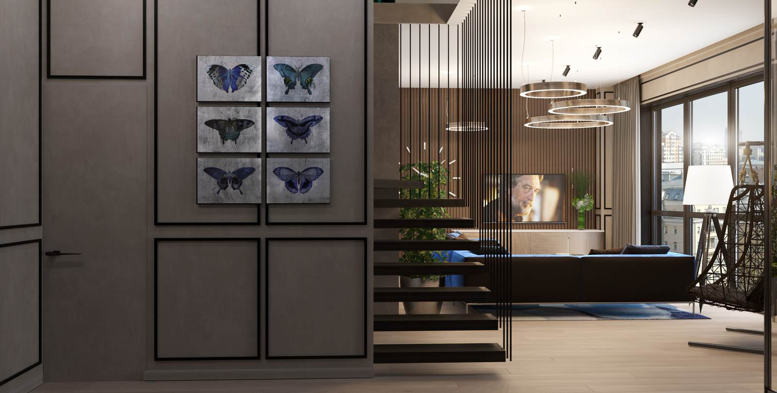 Interiors of private flat at housing complex Monodom
