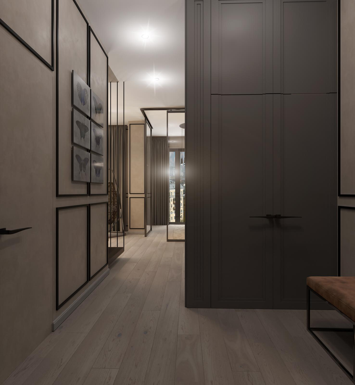 Interiors of private flat at housing complex Monodom