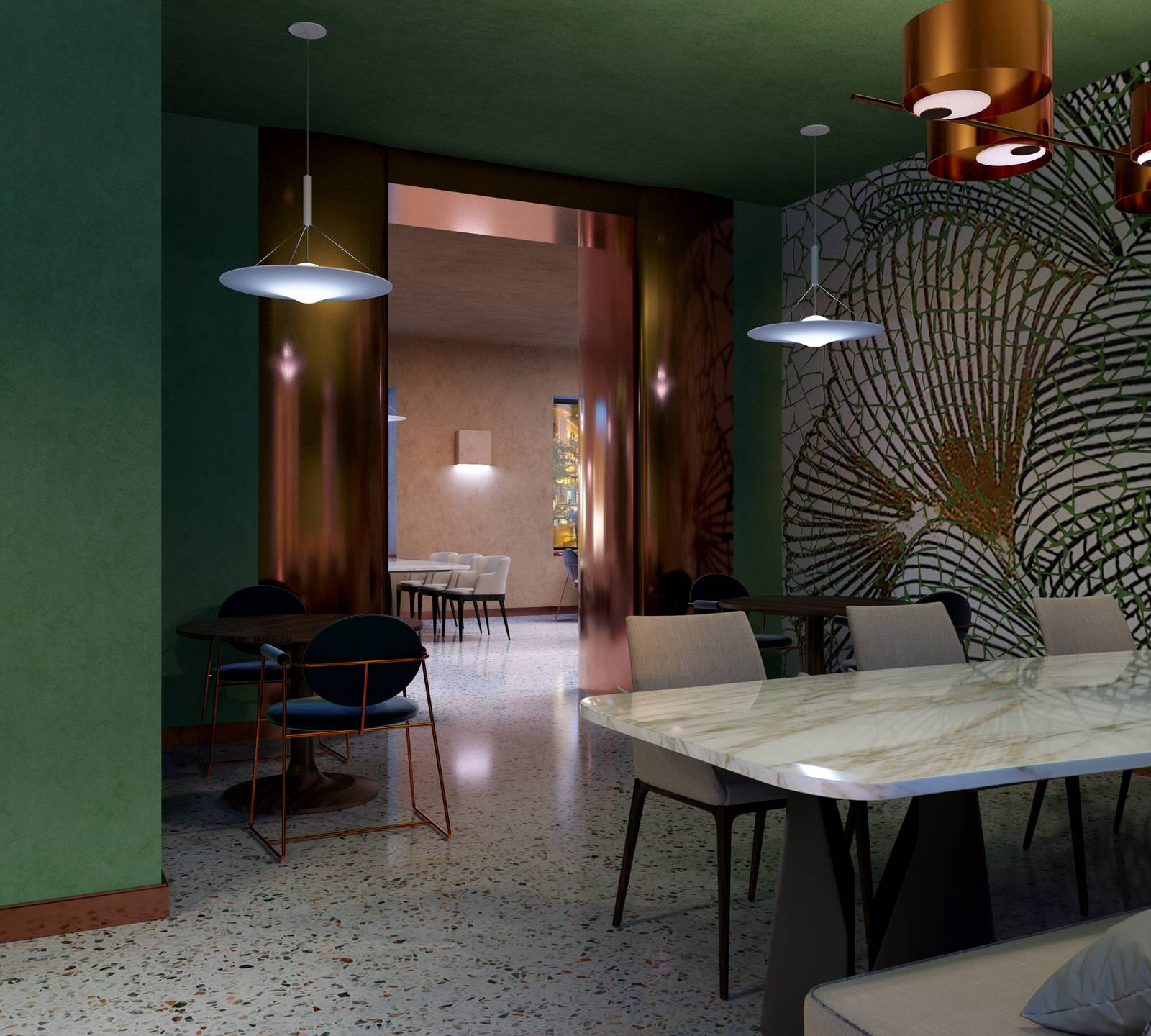 Interior visualisation of cafe and restaurant Villa Forli