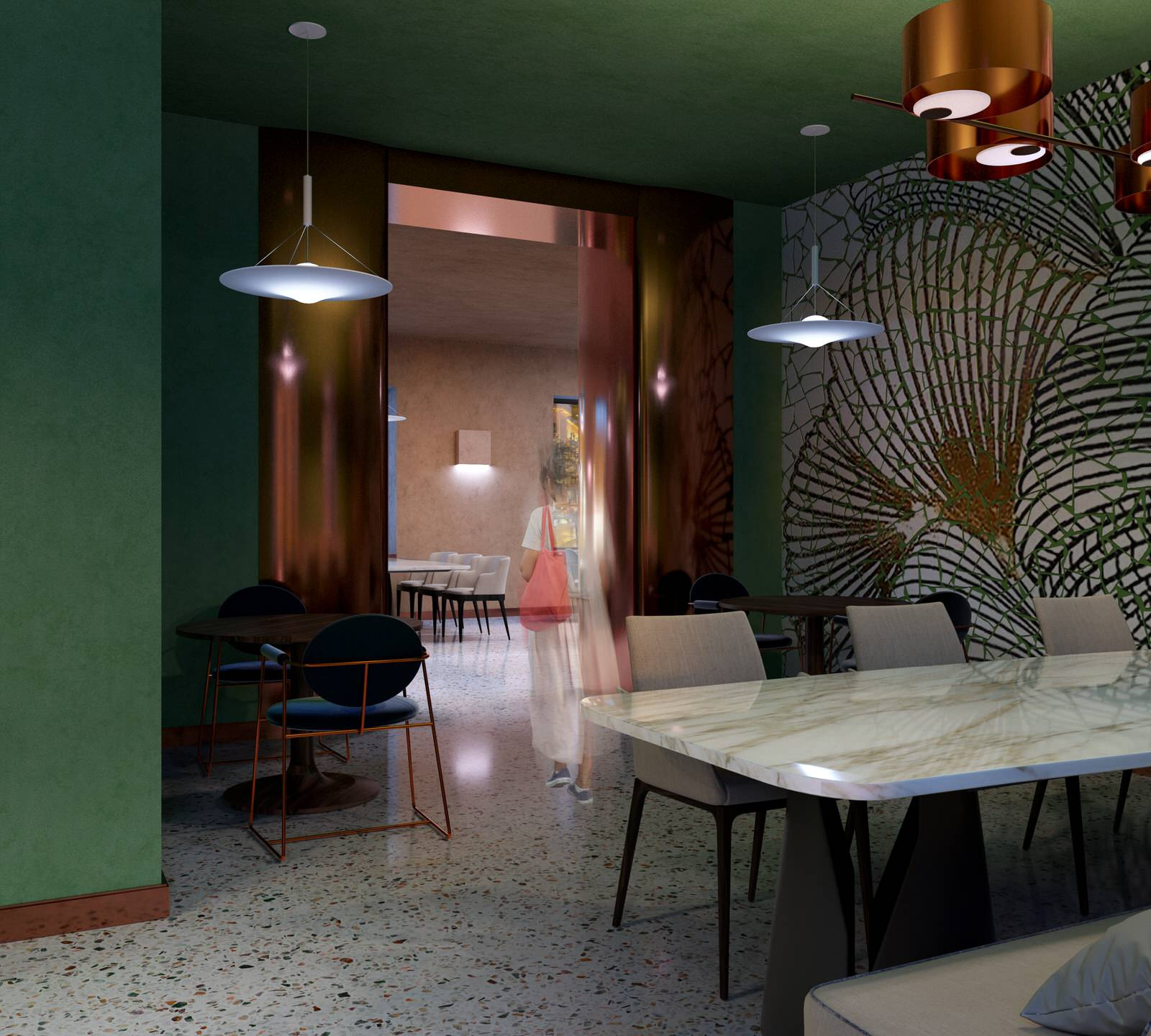 Interior visualisation of cafe and restaurant Villa Forli