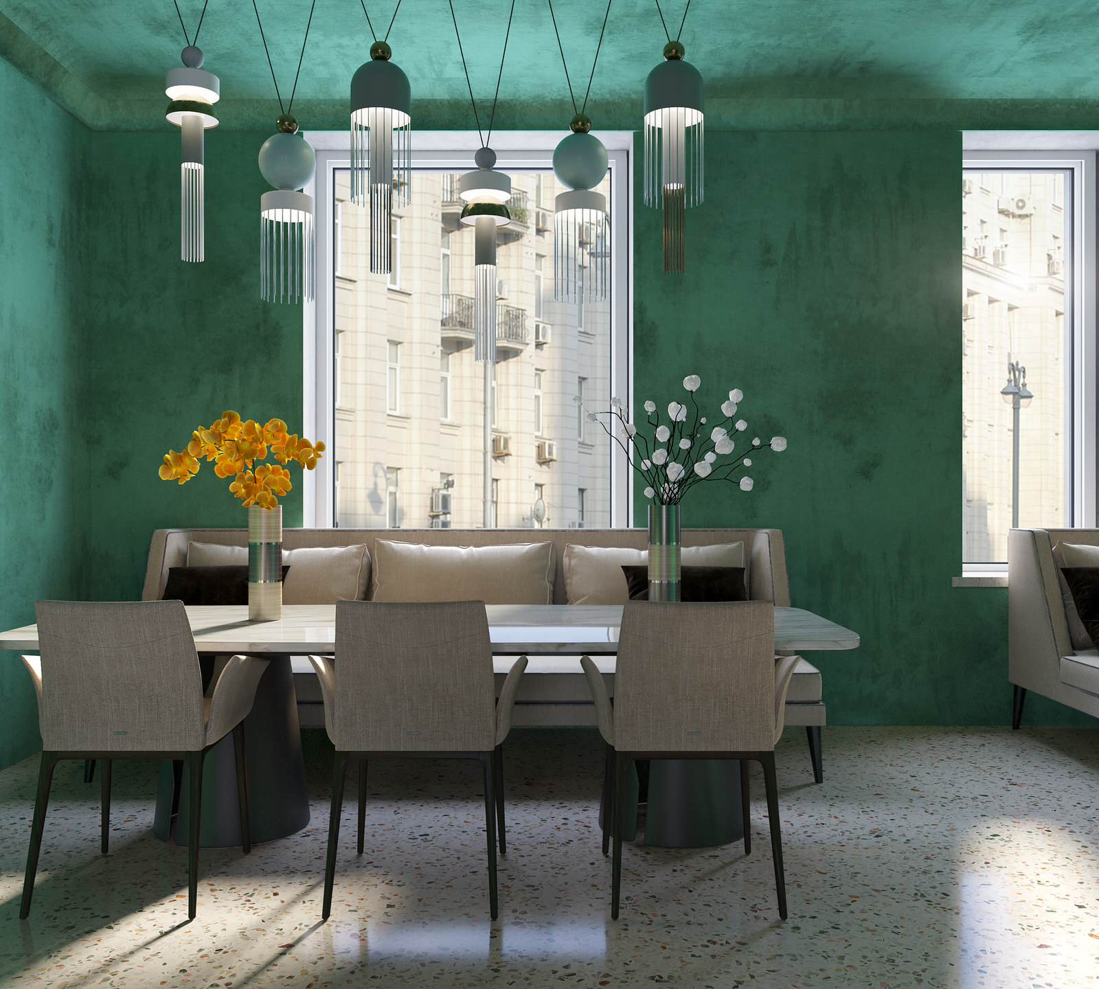 Interior visualisation of cafe and restaurant Villa Forli