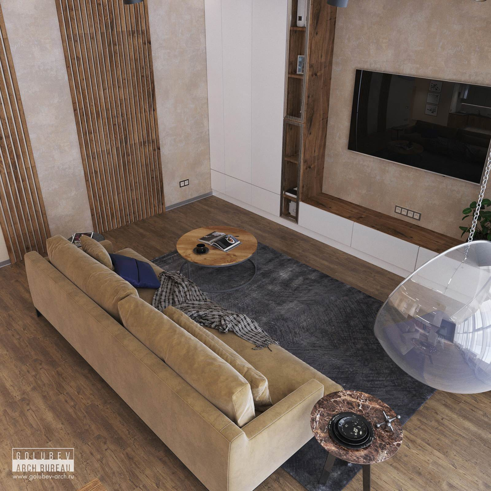 Дизайн интерьера с панорамным видом, г. Красноярск, 100 м2
