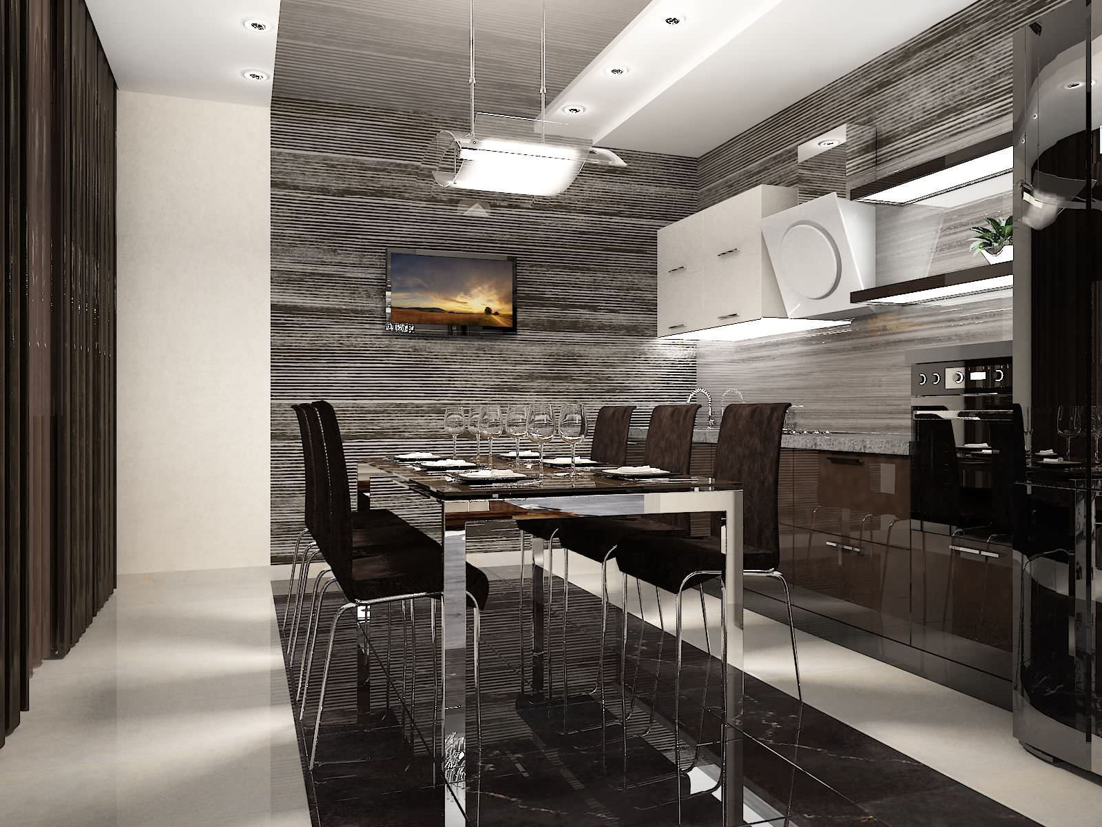 Монохромный интерьер.