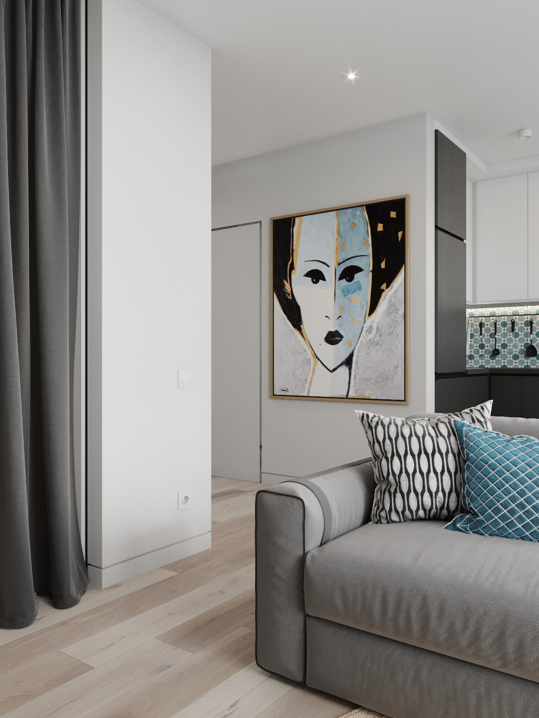 Квартира для Молодой пары.Синее настроение.