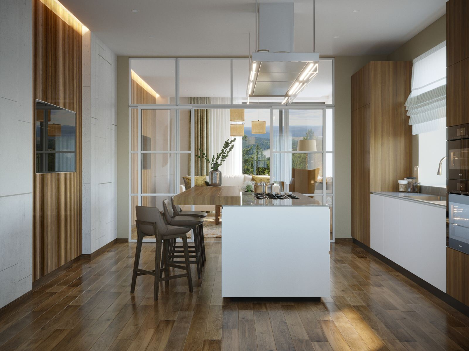 Дом в Веселом dining + kitchen
