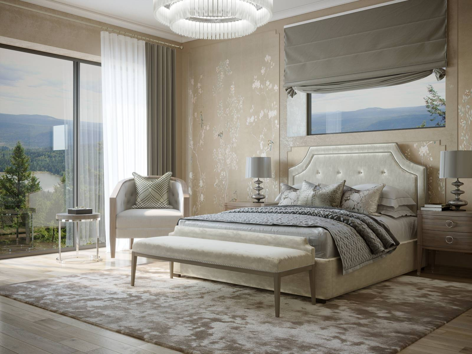Дом в Веселом master bedroom + wardrobe