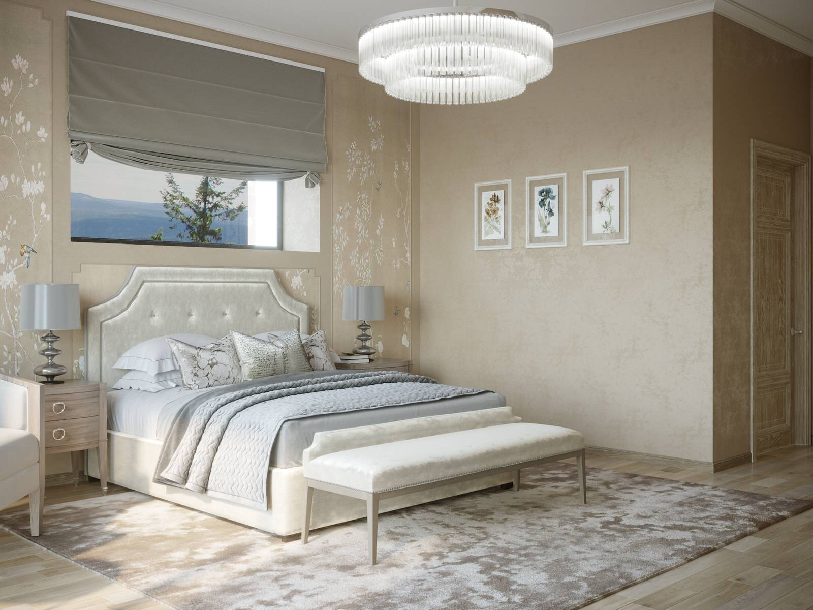 Дом в Веселом master bedroom + wardrobe