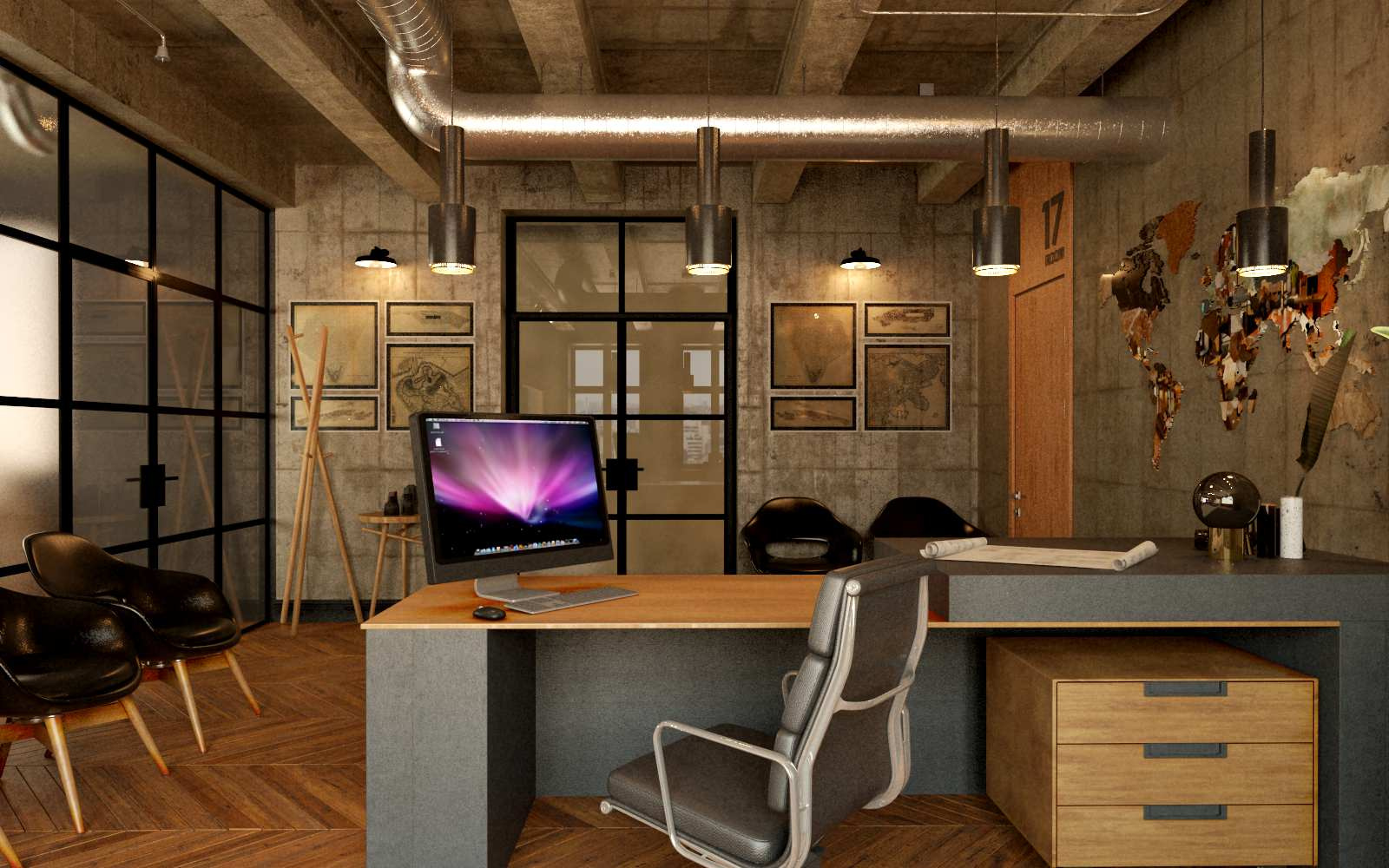 Дизайн проект офиса в стиле loft