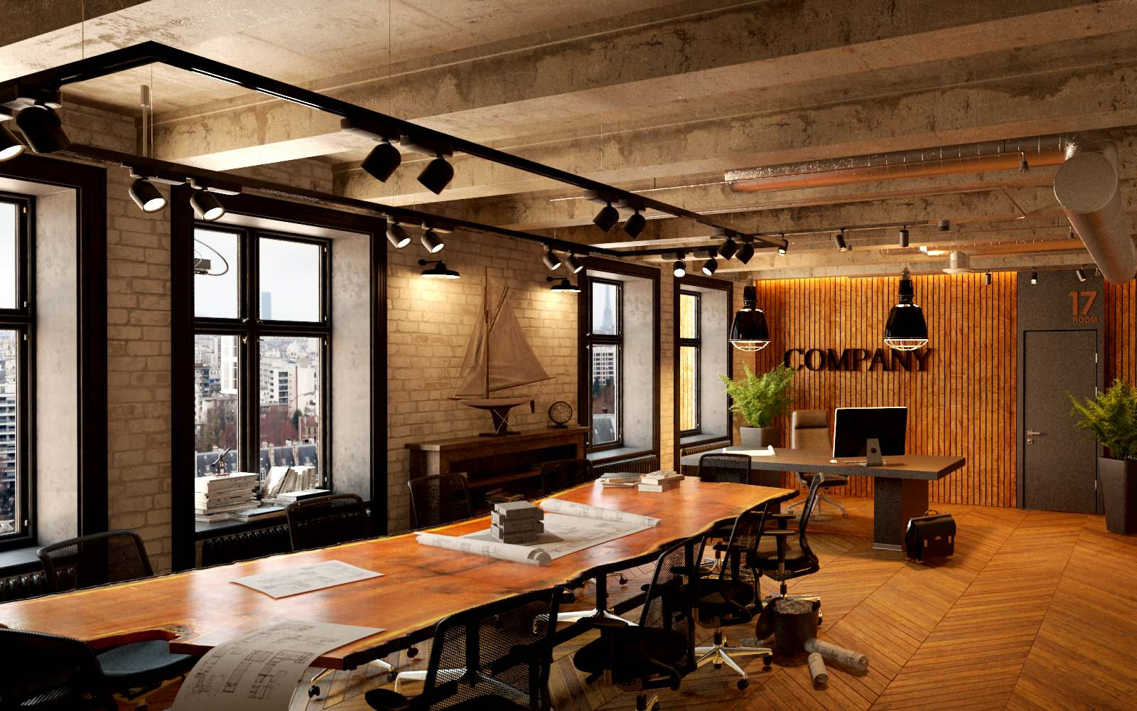 Дизайн проект офиса в стиле loft