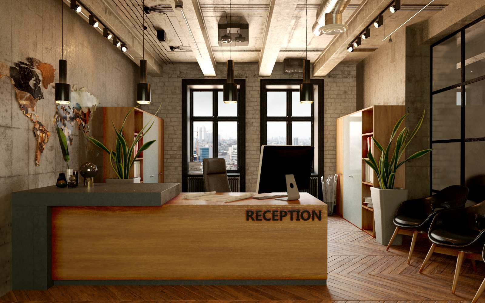 Дизайн проект офиса в стиле loft
