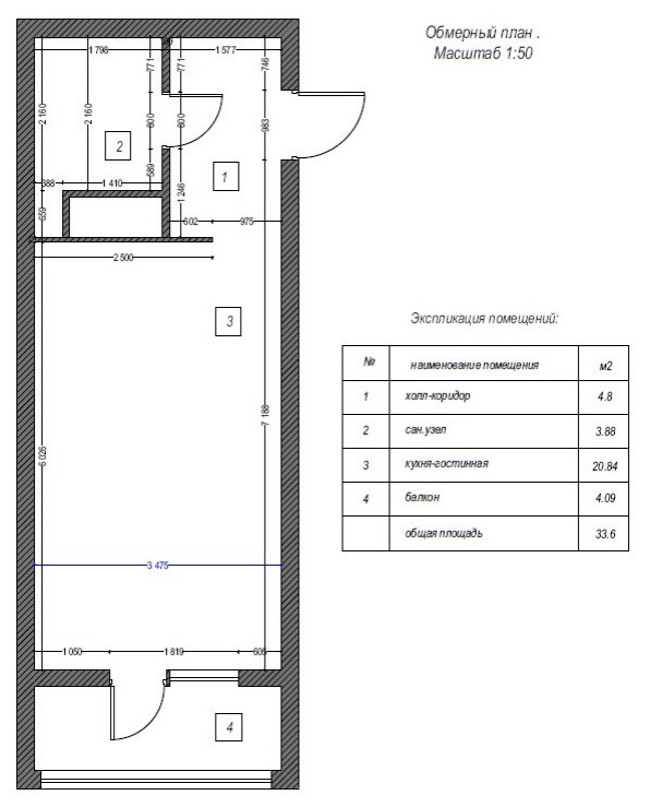 Квартира студия 32кв.м.
