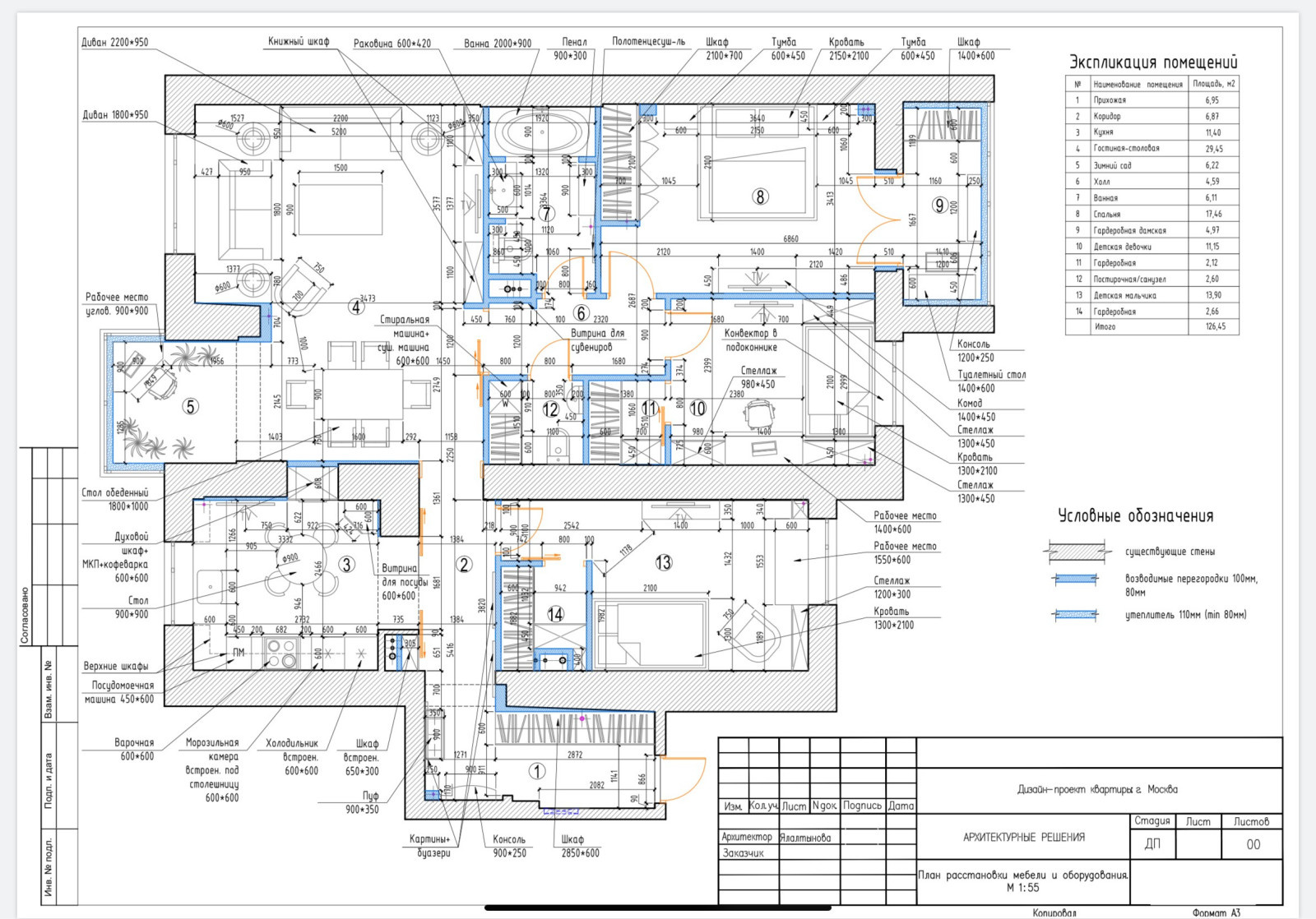 Долгоруковская ул. - Фото. 130 кв.м. Реализованный проект.