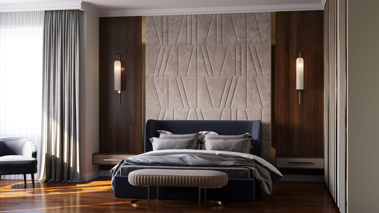 Спальня в ЖК Миллениум Парк
