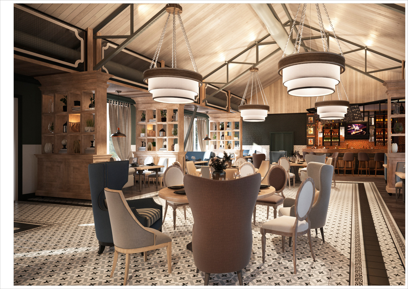 Restaurant_006_визуализация интерьера ресторана в "г. Волгодонск  51"