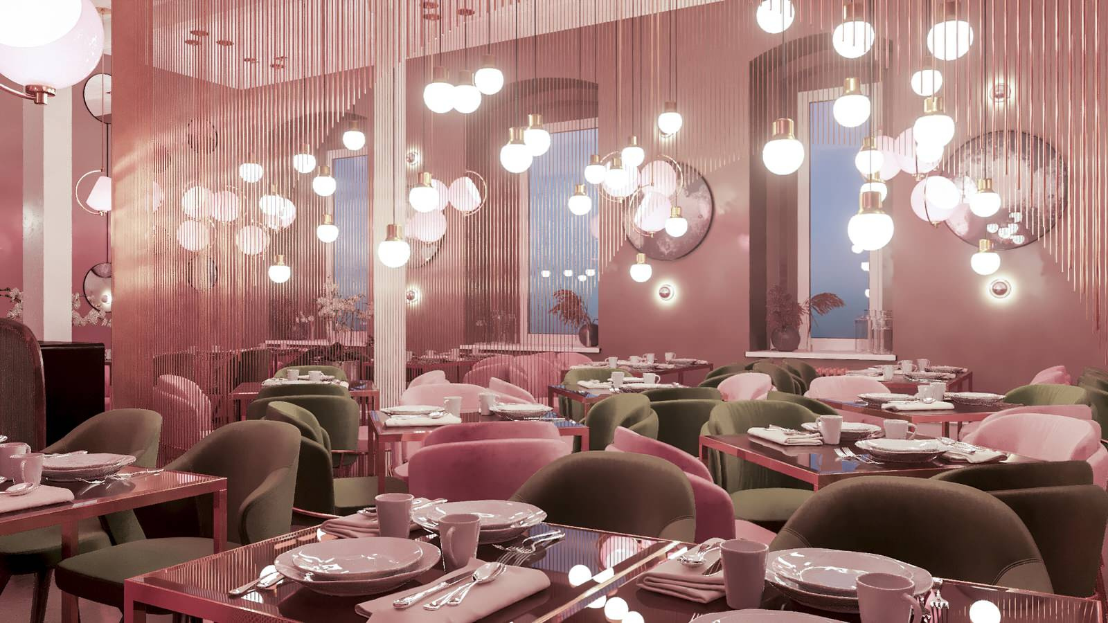 Restaurant_011_визуализация интерьера для ресторана "Джульетта" г. Спб