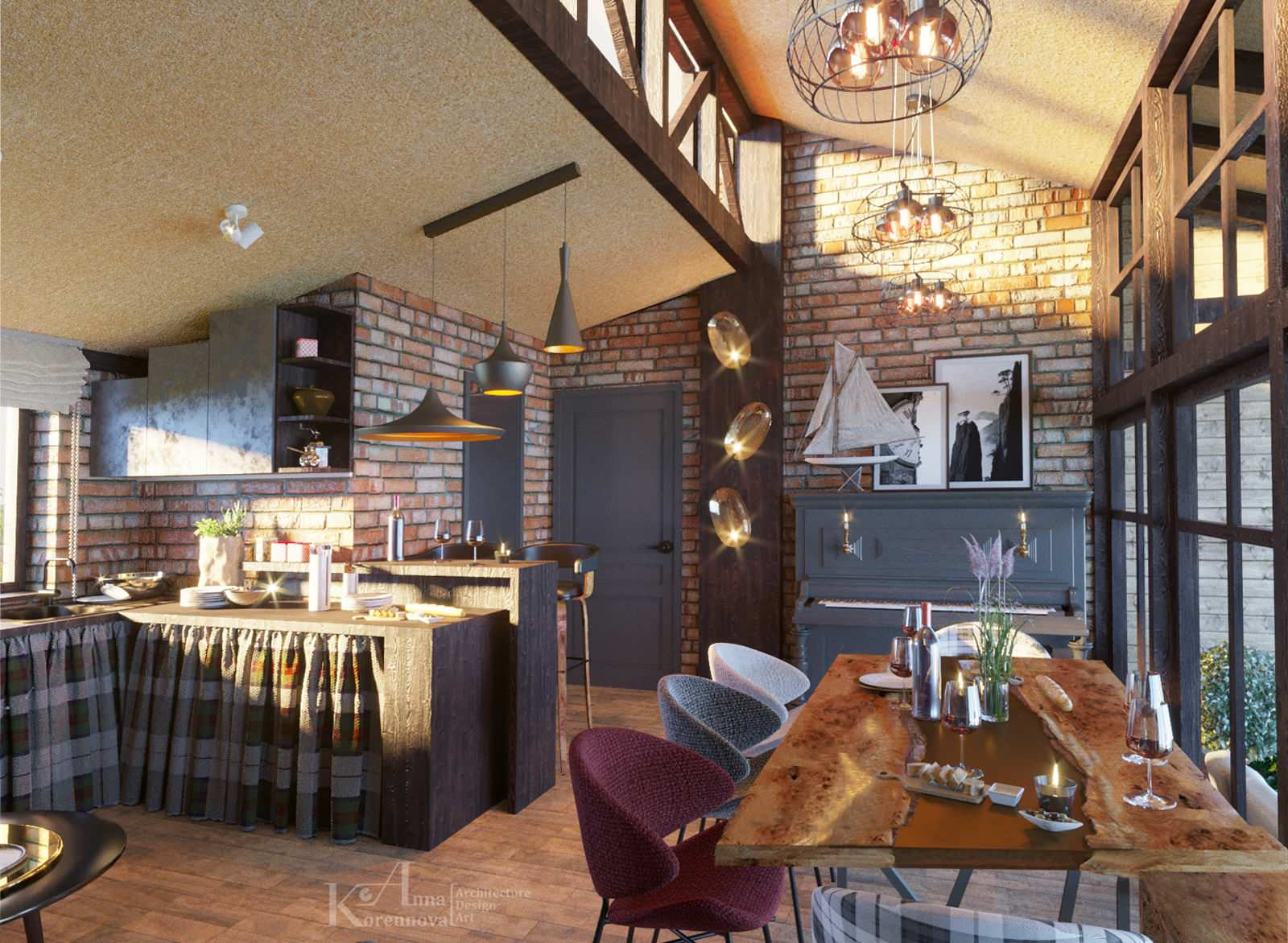 Проект загородного дома Loft Dacha