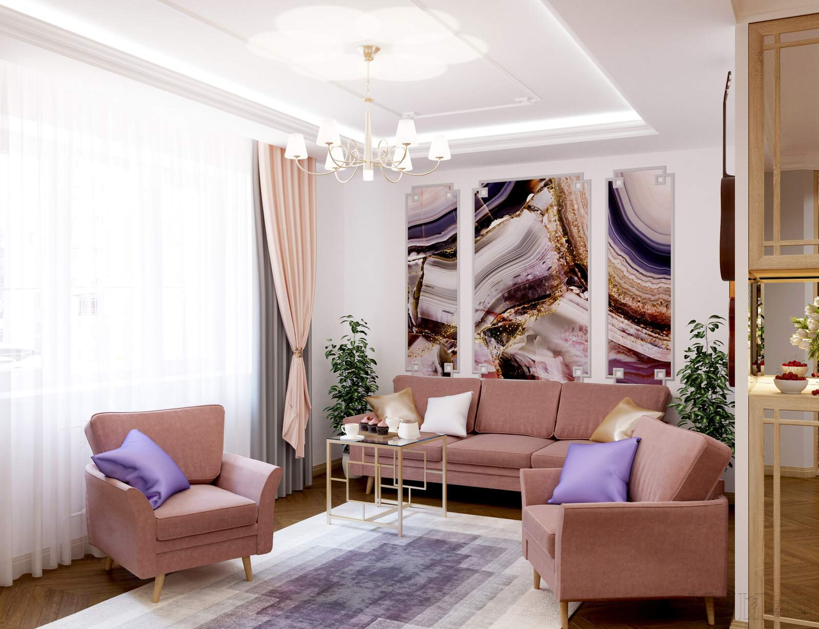 Коллекция Elegant в интерьере гостиной