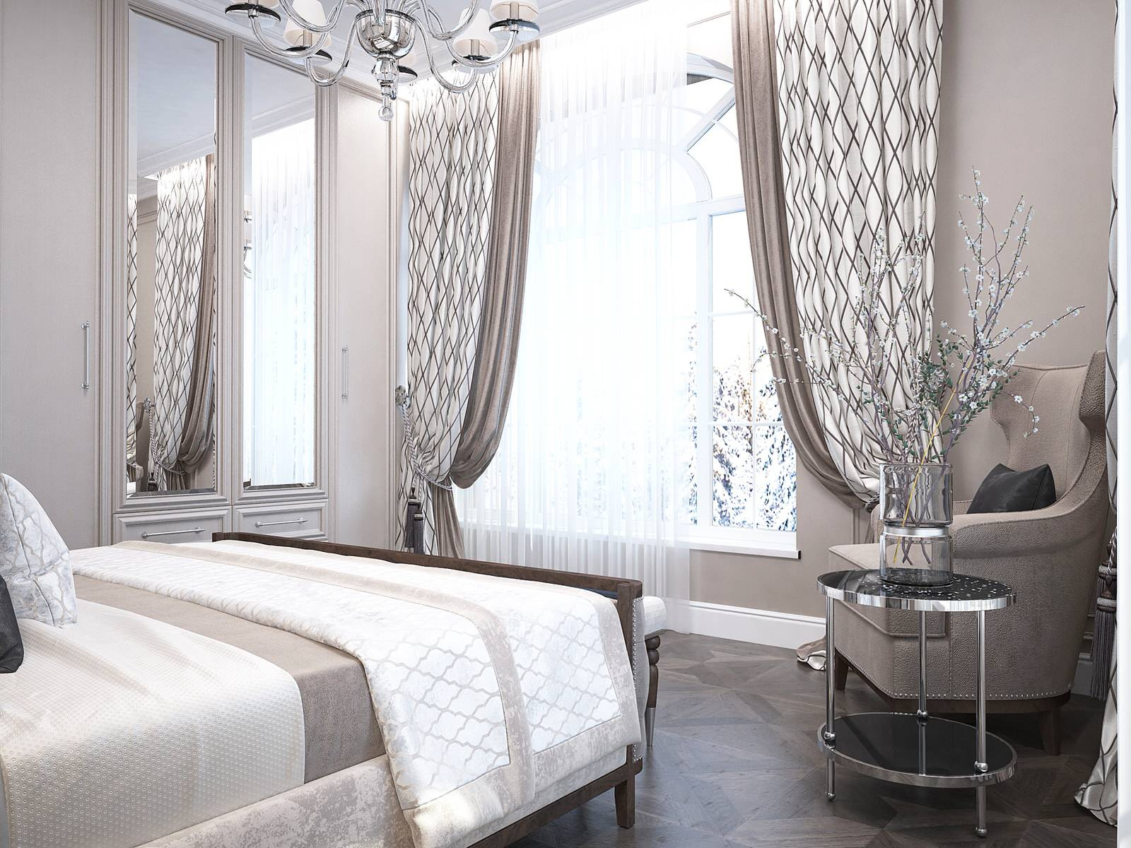 Гостевая спальня в доме с видом на Волгу