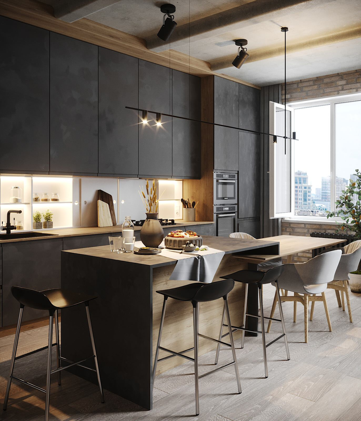 Обложка проекта: Design kitchen in loft style