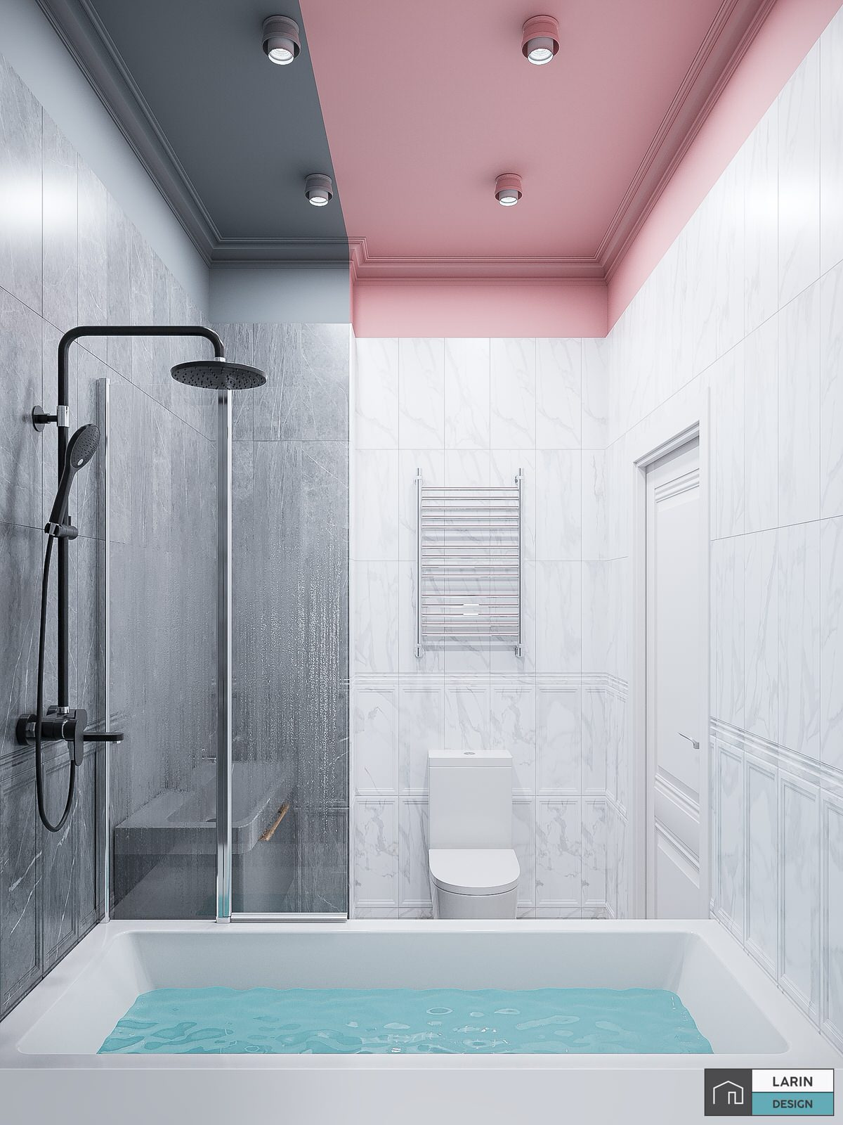 GREY-PINK BATHROOM