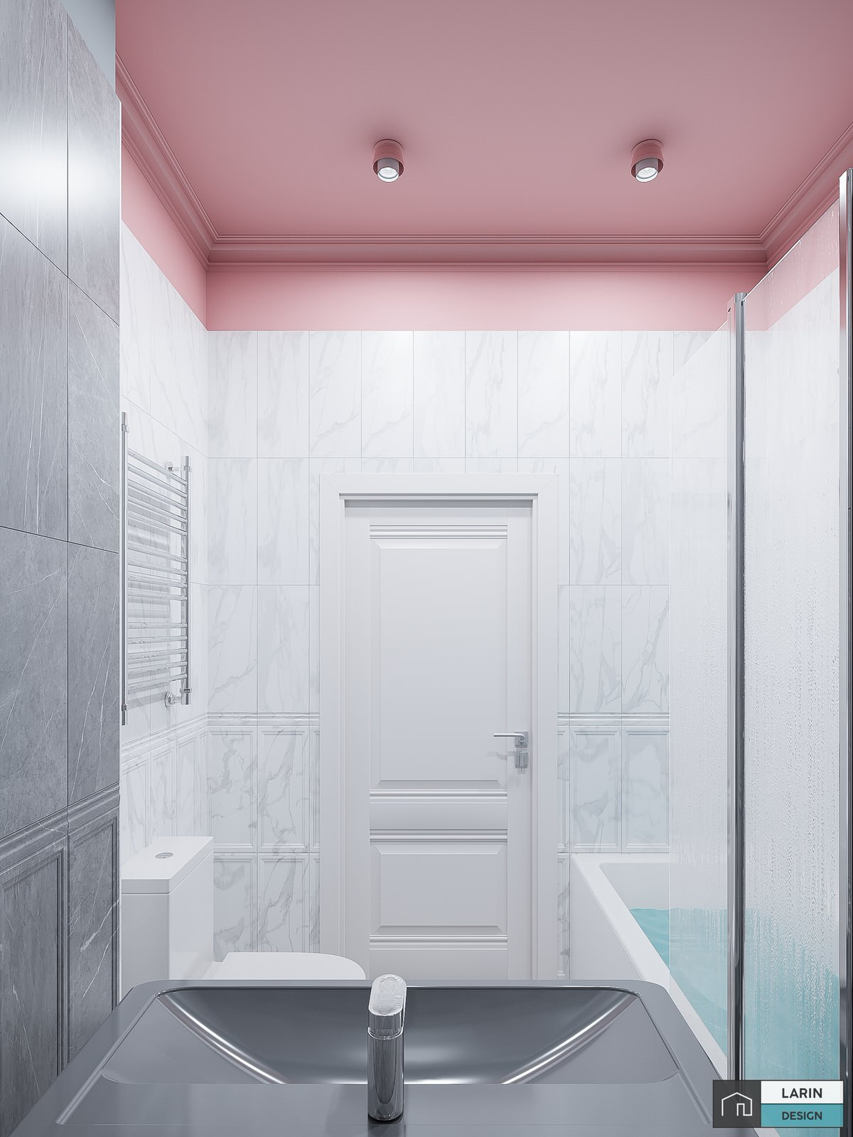 GREY-PINK BATHROOM