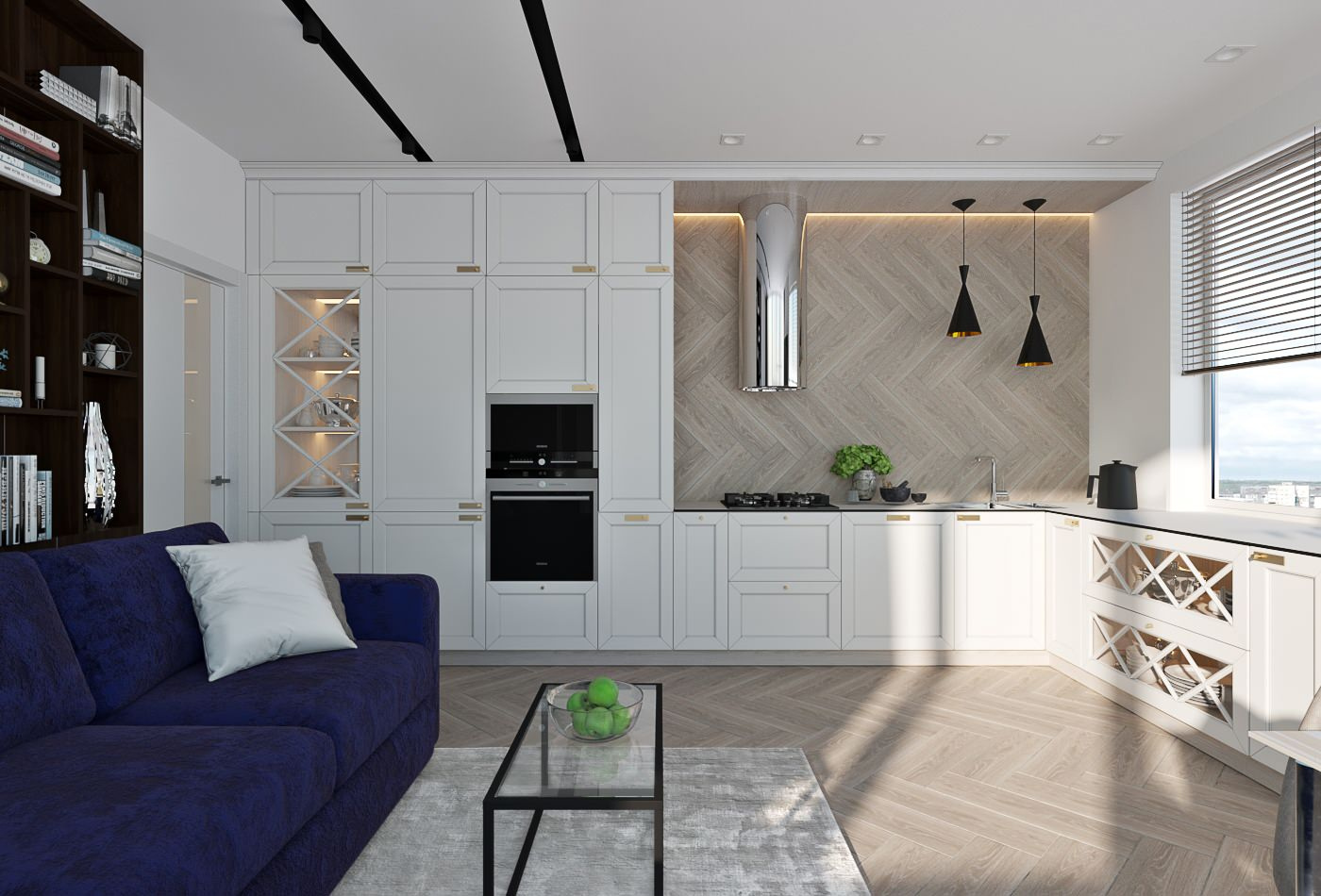 Open kitchen - living room interior design