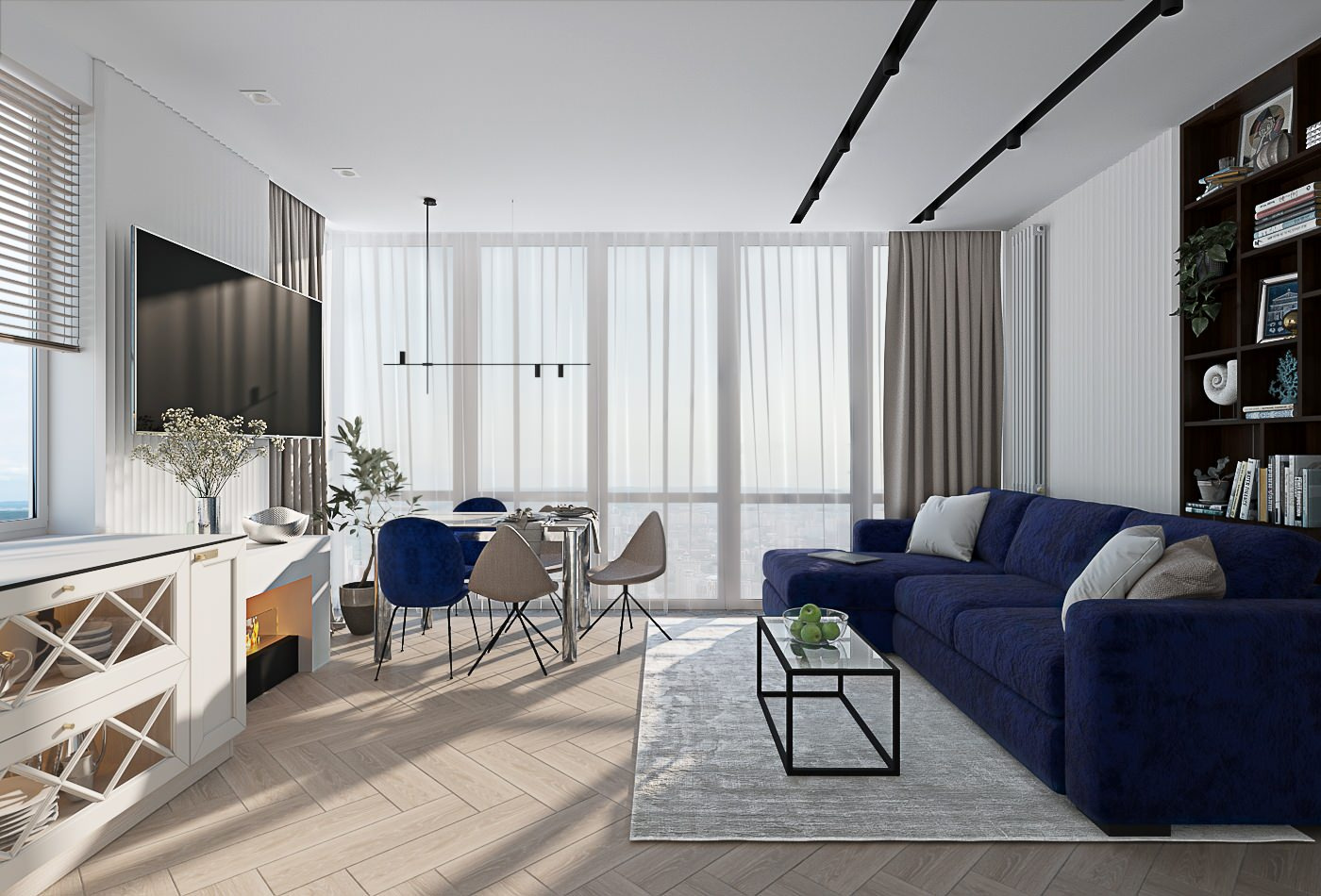Open kitchen - living room interior design