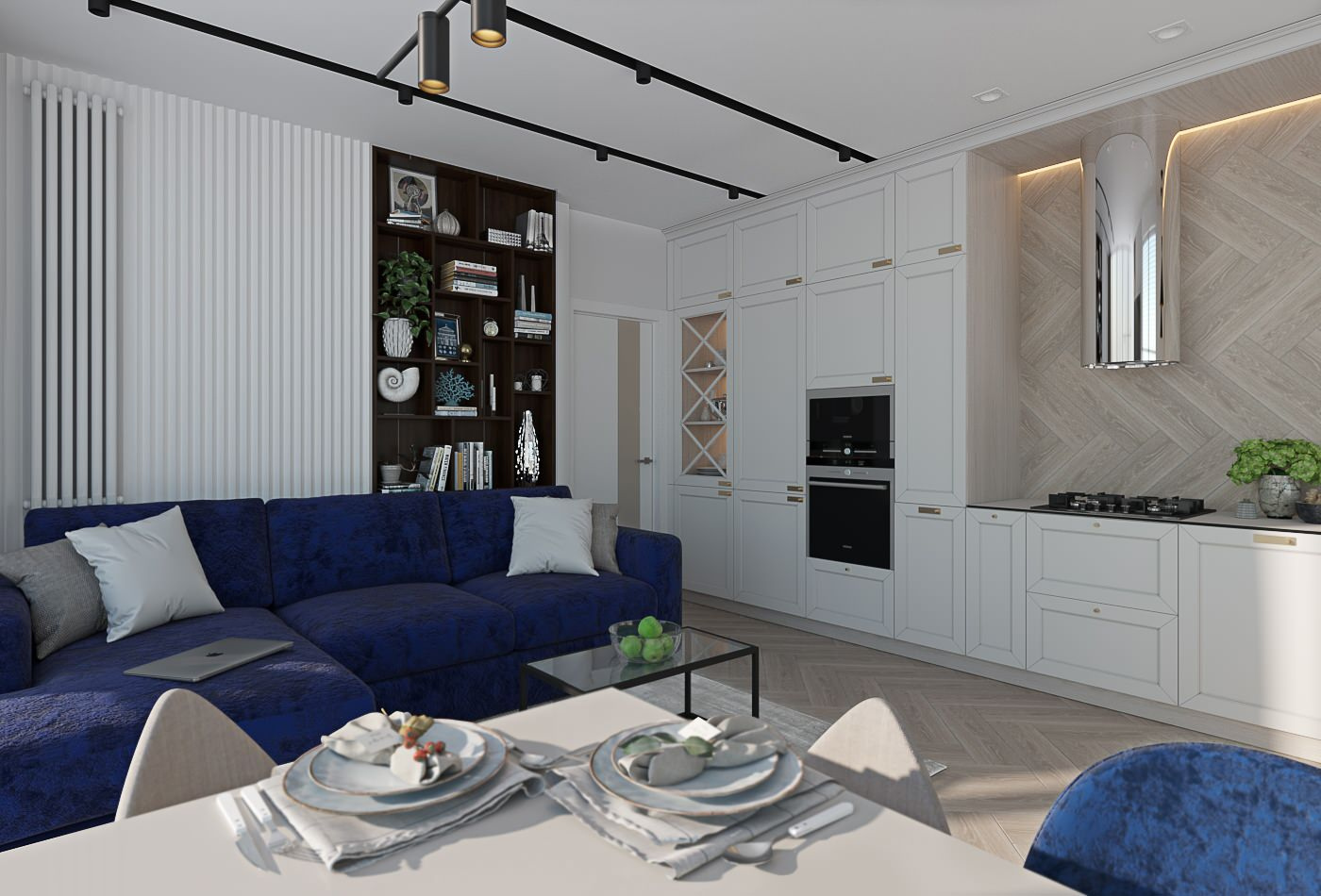 Open kitchen - living room interior design
