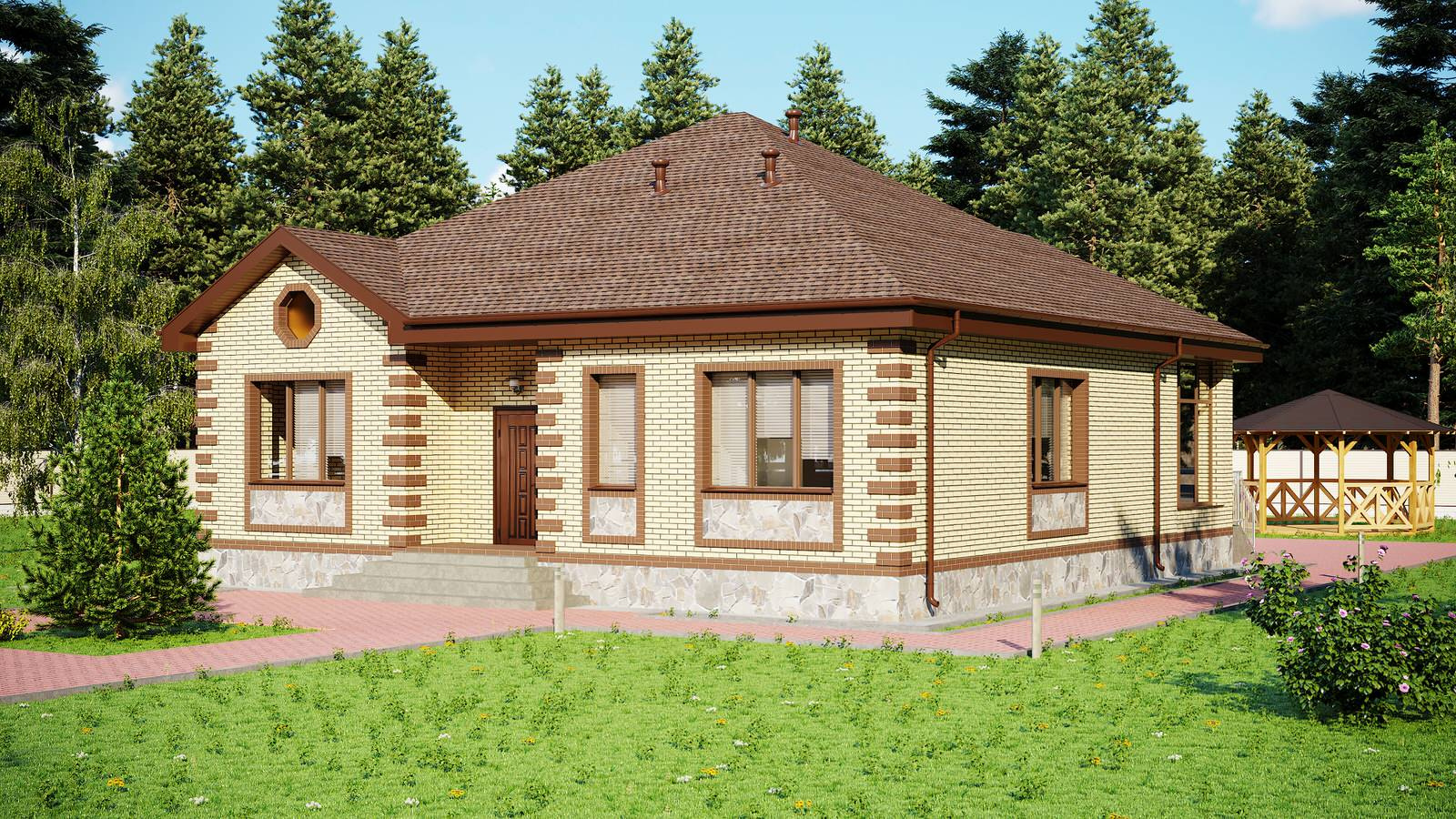 Хит сезона 2020 одноэтажный дом 126 м2 - проект "Елена"